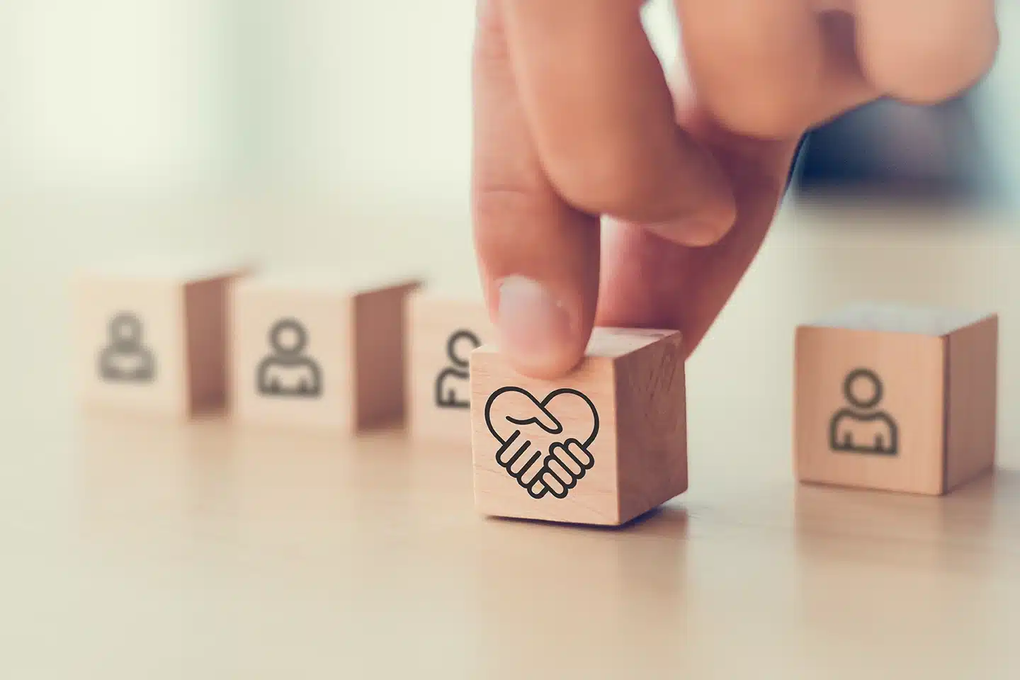 Blocks showing icons of healthcare security of data